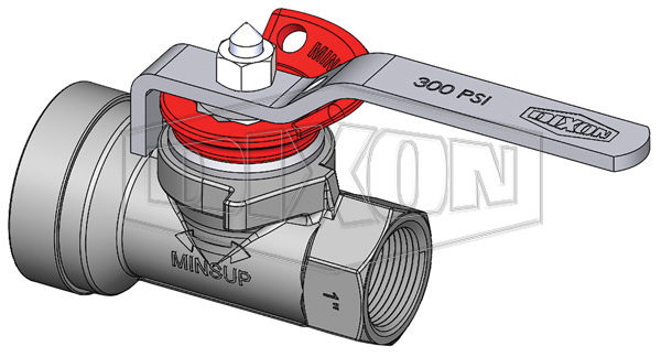 Minsup Lockout Econovalve Shouldered End x Female Ball Valve