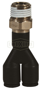 Legris Nylon/Nickel-Plated Brass Push-In Male Wye