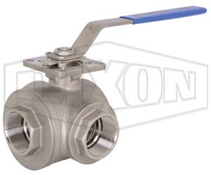 3-way Industrial Stainless Steel Ball Valve