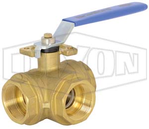 3-way Industrial Brass Ball Valve