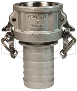 Boss-Lock™ Cam & Groove Notched Type C Coupler x Hose Shank