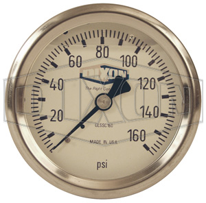 Stainless Liquid Filled Gauge Center Back Mount