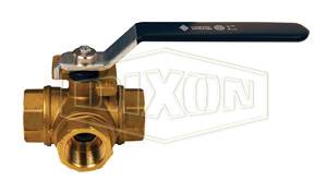 3-Way Brass Diverting Ball Valve T Flow