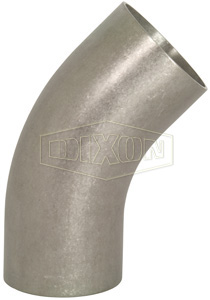 Unpolished 45° Long Weld Elbow with Tangent