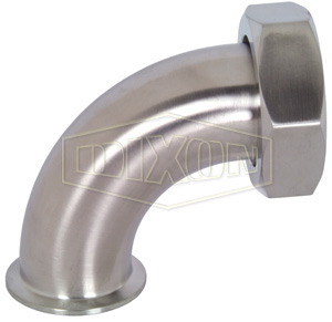 90° Clamp x Plain Bevel Seat with Hex Nut Elbow