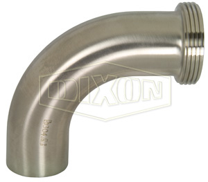 Polished 90° Threaded Bevel Seat x Weld Elbow