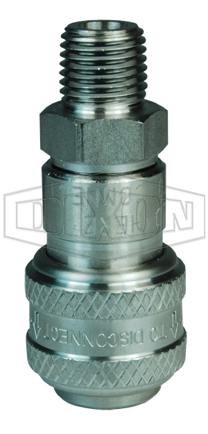 D-Series Pneumatic Automatic Male Threaded Coupler