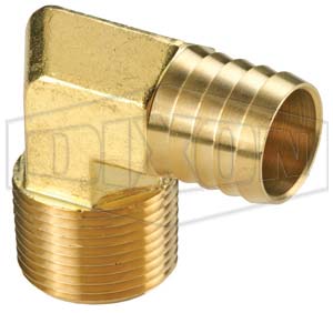 Male NPTF x Hose Barb 90° Elbow