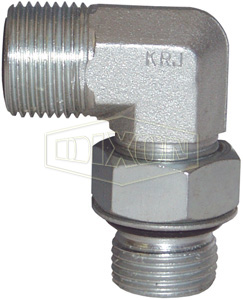 Male Flat Face x Male SAE O-ring Boss 90° Elbow