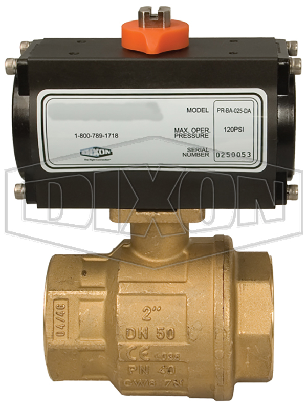 BV2BV Series Pneumatically Actuated Brass Ball Valves 2-Piece