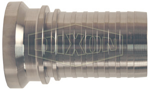 Dixon® Sanitary Style Crimp Stem Female I-Line End x Hose Shank