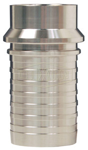 Dixon® Sanitary Style Crimp Stem Tube Weld End x Hose Shank