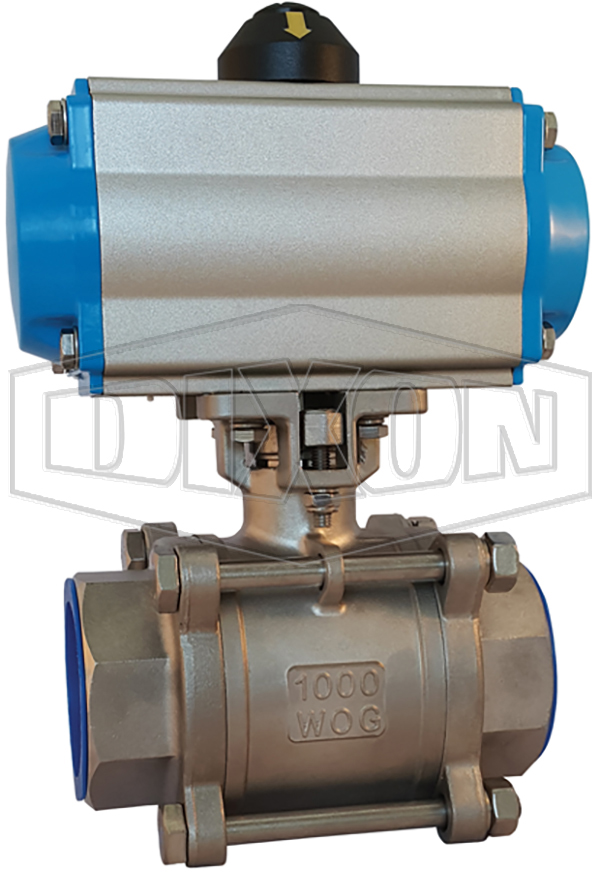 Pneumatically Actuated 3 Piece Locking Stainless Steel Ball Valve BSP