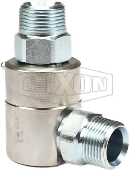 SuperSwivels® Male NPTF x Male NPTF 90° Elbow Inline Swivel