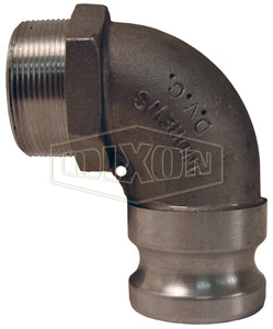 Cam & Groove 90° Type F Adapter x Male NPT Elbow