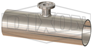 BioPharm Weld x Weld x Clamp Short Outlet Reducing Tee